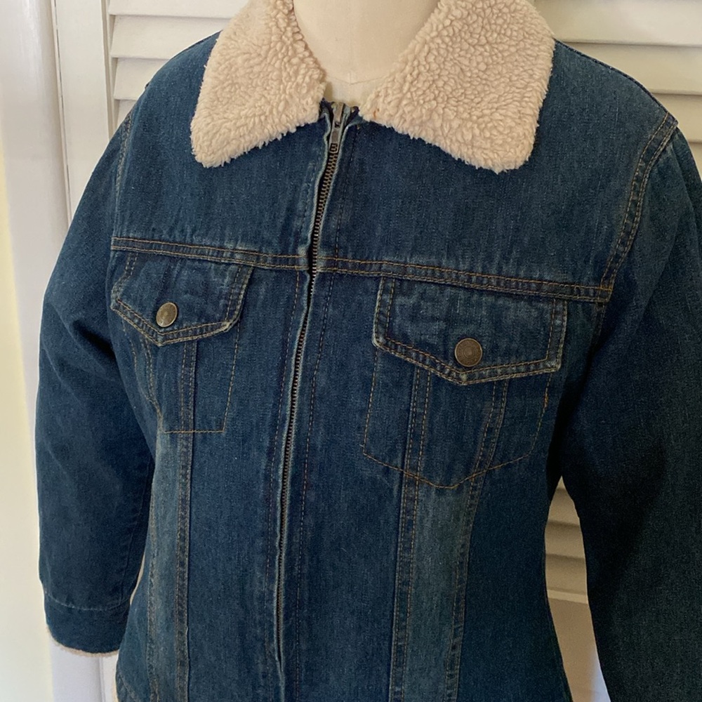 VTG Steve & Barry’s Denim/Sherpa Trim Jacket - Picture 2 of 13